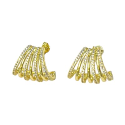 ARO LISTO B/O ABANICO ZIRCONES LINEALES 19X16MM