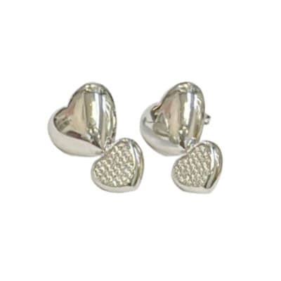 AROS LISTOS B/PLATINO DOBLE CORAZON LISO Y ZIRCON