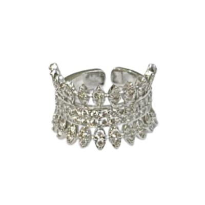 ANILLO AJUSTABLE B/PLATINO TRIPLE LÍNEA ZIRCON