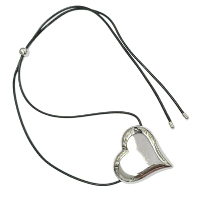 COLLAR AJUSTABLE PASADOR CORAZON B/PLATINO