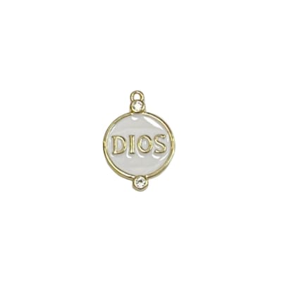 COLGANTE B/O DIOS ESMALTADO ZIRCON  20X14MM