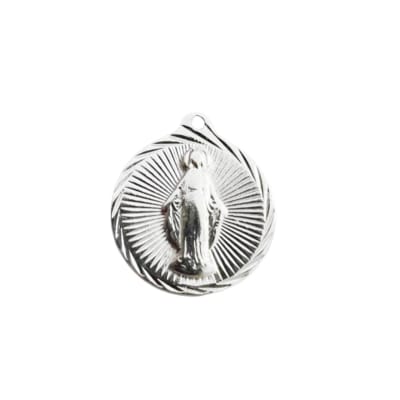 COLGANTE B/PLATA VIRGEN DE LOS RAYOS REDONDA 19MM GALVANIZADO