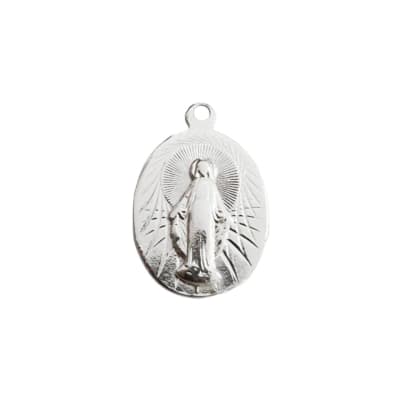 COLGANTE B/PLATA VIRGEN DE LOS RAYOS OVALADA 16X24MM GALVANIZADO