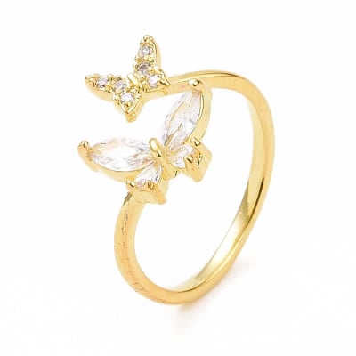 ANILLO AJUSTABLE B/O DOBLE MARIPOSA ZIRCON 16MM1