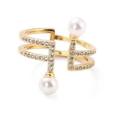 ANILLO AJUSTABLE B/O DOBLE LINEA CON PERLA1