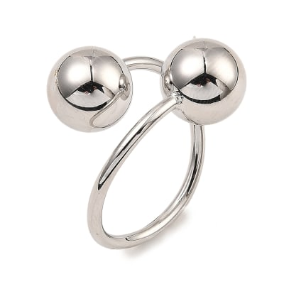ANILLO AJUSTABLE B/PLATINO DOBLE BALIN