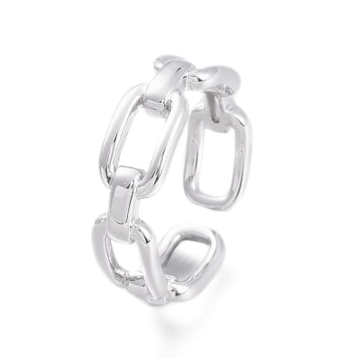 ANILLO AJUSTABLE B/PLATINO ESLABONES RECTANGULARES1