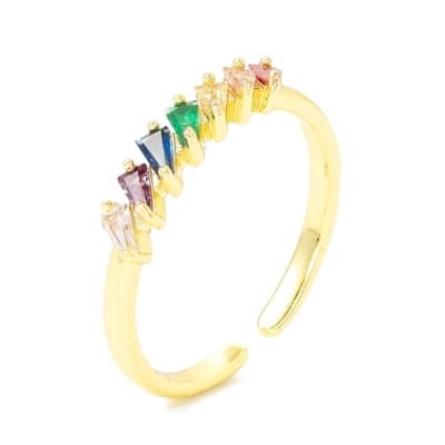 ANILLO AJUTABLE B/O 7 ZIRCONES DE COLORES