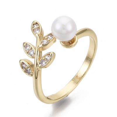 ANILLO AJUSTABLE B/O HOJAS Y PERLITA1