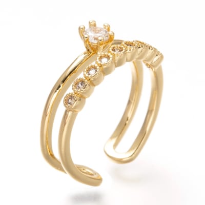 ANILLO AJUSTABLE B/O SOLITARIO CON LINEA DE ZIRCONES  17MM1