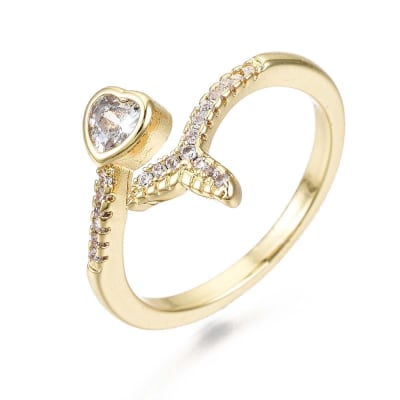 ANILLO AJUSTABLE B/O CORAZON Y COLA DE SIRENA1