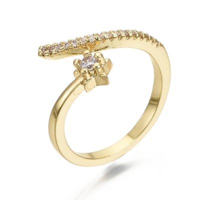 ANILLO AJUSTABLE B/O ESTRELLA CON LÍNEA DE ZIRCONES 17MM1