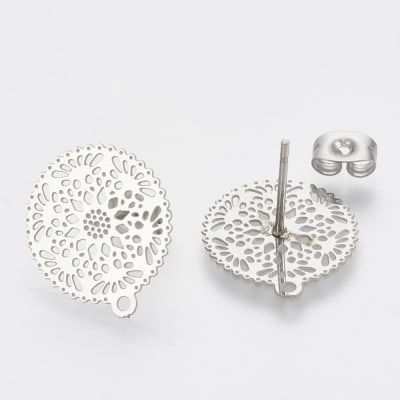 BASE DE ARO ACERO INOX MANDALA PLANA 16X15MM