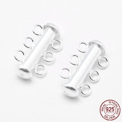 BROCHE TERMINAL CON 6 ARGOLLAS PLATA .925 19X11MM