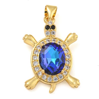 COLGANTE B/O 18K TORTUGA ZIRCON AZUL 25MM1