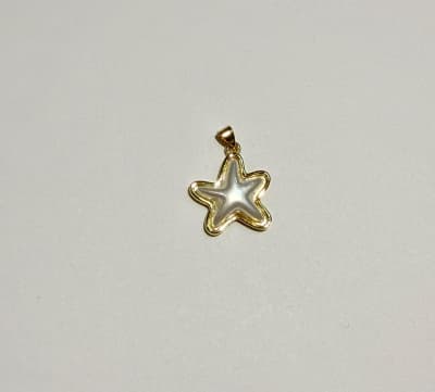 COLGANTE B/ORO ESTRELLA IMIT. PERLA CON VALIER 20.1X23.2MM1