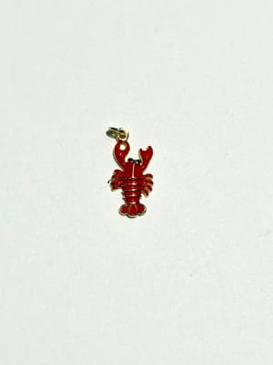 COLGANTE B/ORO LANGOSTA ESMALTADO ROJO 10.7X22.7MM1