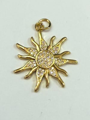 COLGANTE B/ORO SOL CON MICROCIRCONES 26.5X24MM1