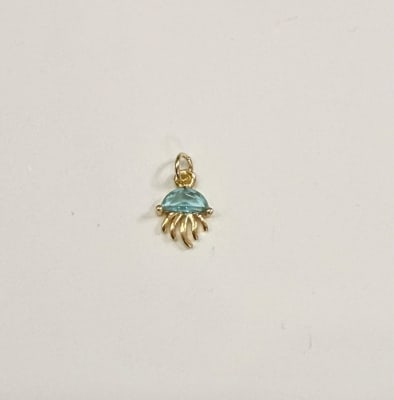 COLGANTE B/ORO MEDUSA DE CRISTAL AZUL 9.3X13.3MM1