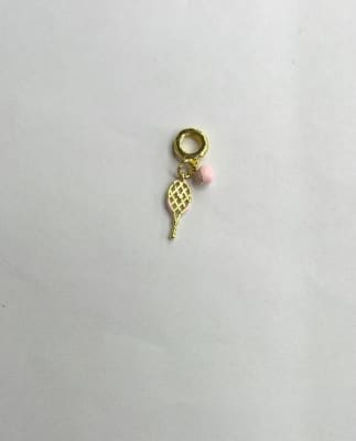 CHARMS B/O RAQUETA DE TENIS CON PELOTA ESMALTADO ROSADO 15.7X6MM1
