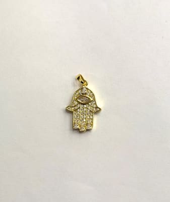 COLGANTE B/ORO MANO DE FATIMA CON MICROCIRCONES Y VALIER 25.4X17.2MM1