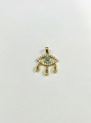 COLGANTE B/ORO OJO TURCO DE CIRCONES CON PUNTO DE LUZ COLGANDO Y VALIER 19.4X22.6MM1