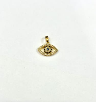 COLGANTE B/ORO OJO TURCO DE CIRCONES AZUL OSCURO CON VALIER 17.5X12.5MM1