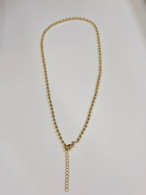CADENA LISTA B/O 18K  BALIN 3MM Y ESLABON 41CM + 5 EXTENSION1