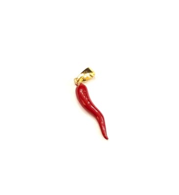 COLGANTE B/ORO AJI ESMALTADO ROJO PEQUEÑO CON VALIER 4.1X19.4MM1