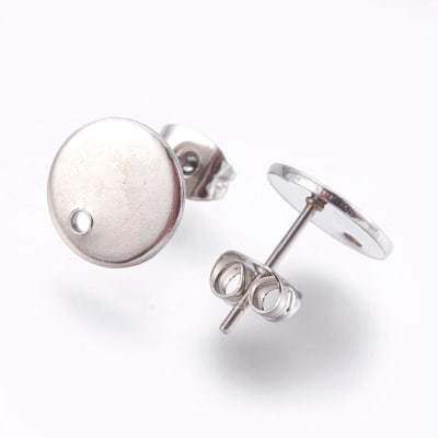 BASE DE ARO ACERO INOX. CIRCULO PLANO 10MM PLATEADO