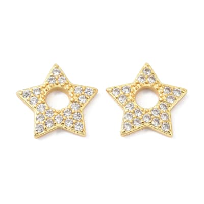 COLGANTE B/O ESTRELLA BOTON CON ZIRCONES 16MM