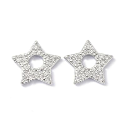 COLGANTE B/PLATINO ESTRELLA BOTON CON ZIRCONES 16MM