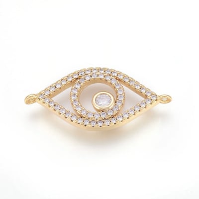 CONECTOR B/ORO OJO ZIRCON 13X27MM