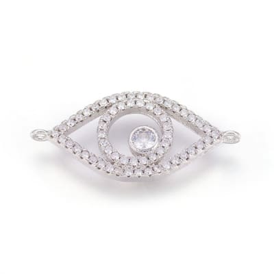 CONECTOR OJO B/PLATINO ZIRCON 13X27MM