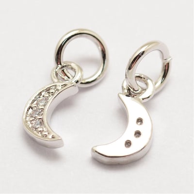 COLGANTE B/PLATINO LUNITA ZIRCONES 9X4MM