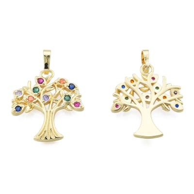 COLGANTE B/O ARBOL CON ZIRCONES DE COLORES 23X21MM1