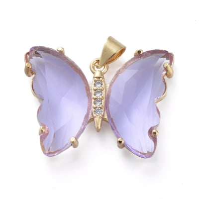 COLGANTE B/O MARIPOSA DE CRISTAL LILA CON ZIRCONES 20X27MM1