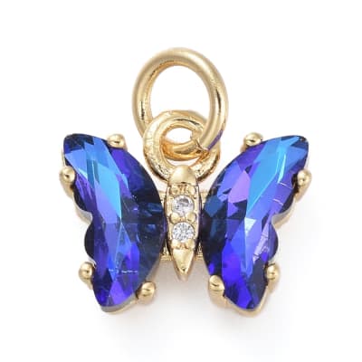 COLGANTE B/O MARIPOSA DE CRISTAL AZUL 11X9MM1