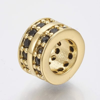 PASADOR TUERCA B/O ZIRCONES NEGROS 9X6MM1