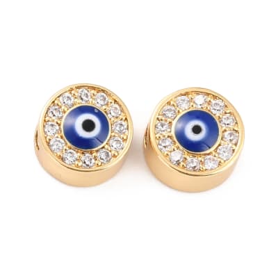 PASADOR B/O OJO TURCO AZUL ZIRCON 10MM2