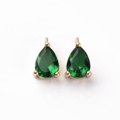 COLGANTE B/O GOTA ZIRCON VERDE 9X6MM1