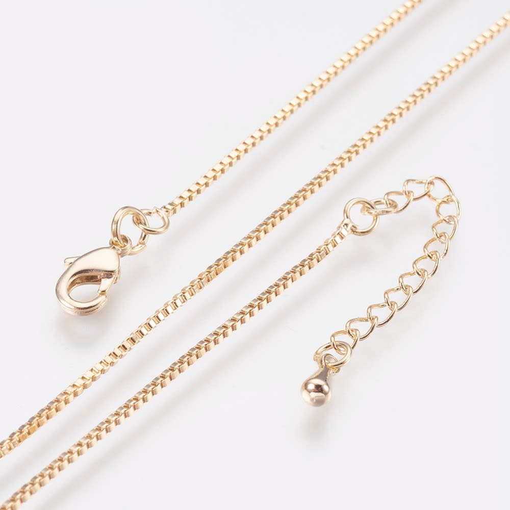 Collar De Cadena Para Mujer, Oro De 9 Quilates, 1,2 Mm