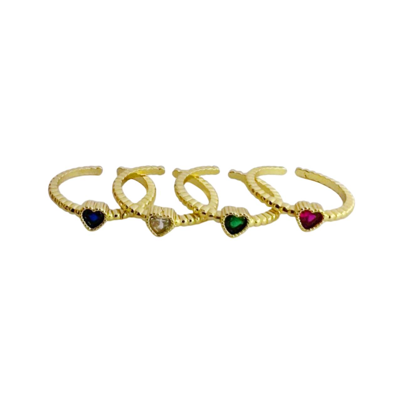 ANILLO AJUSTABLE B/O MINI CORAZON COLOR AZUL