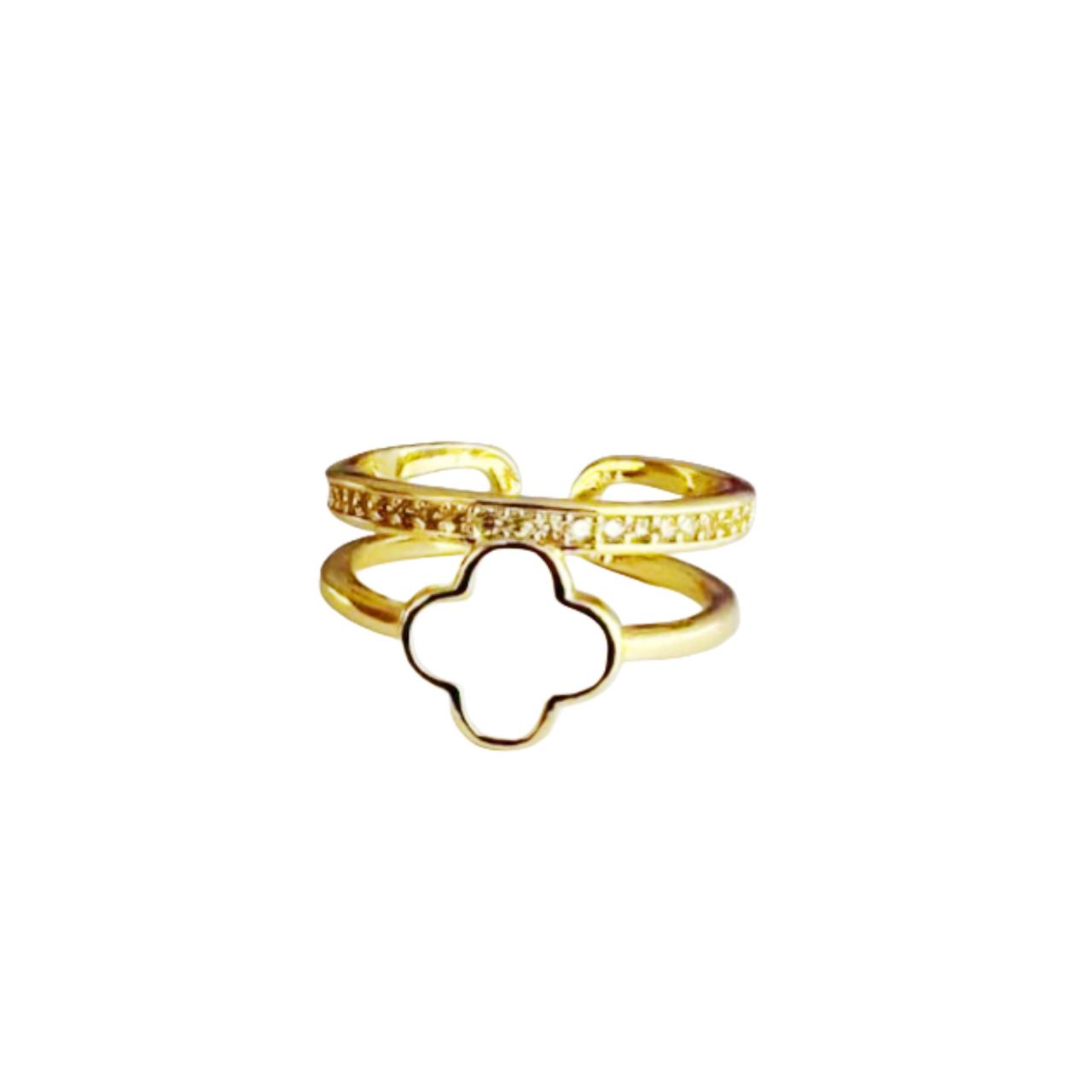 ANILLO AJUSTABLE B/O 4 PETALOS