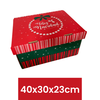 Caja navideña de cartón - Básica1