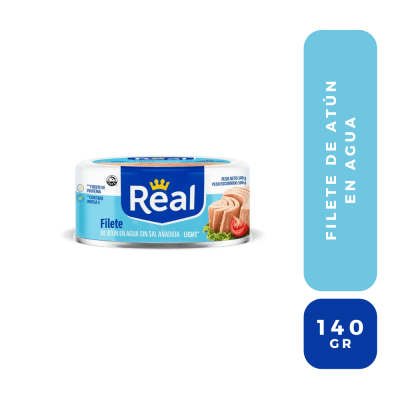 Real filete de atún en agua sin sal
