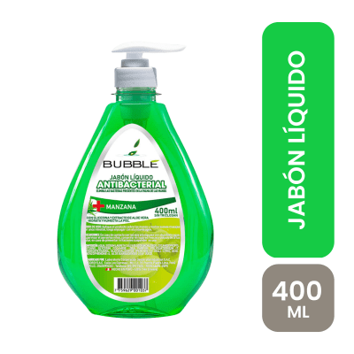 Bubble jabon liquido antibacterial manzana 400 ml1