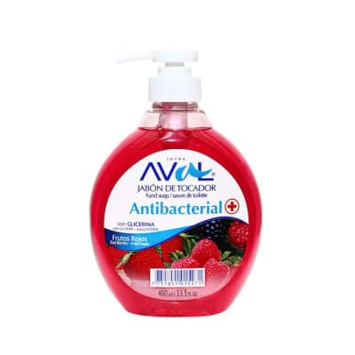 Aval jabón liquido antibacterial frutos rojos 400 ML 