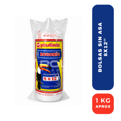 Plastimiq Rollomiq Bolsas 8x12 1Kg Aprox – Bolsas de Polietileno en Rollo1