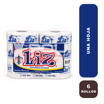 Liz papel higiénico inst. una hoja x 06 rollos1